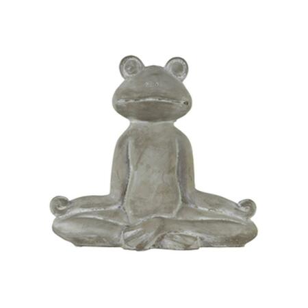 URBAN TRENDS COLLECTION Cement Meditating Frog Figurine in Lotus Position, Gray 51511